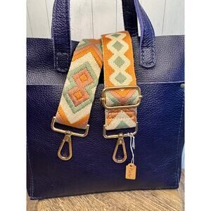 Crossbody Purse Green Gold White Striped Bag Strap Guitar Bag Strap NEW